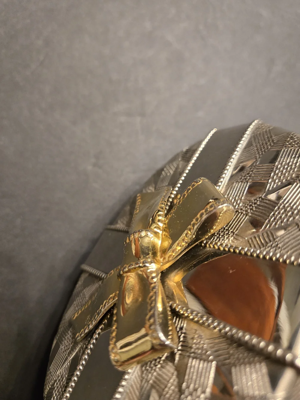Vintage Silver Tone Trinket Box
